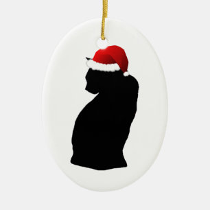 Santa Black Cat Ornament