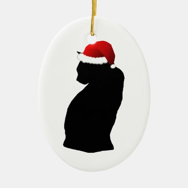 Santa Black Cat Ornament (Front)
