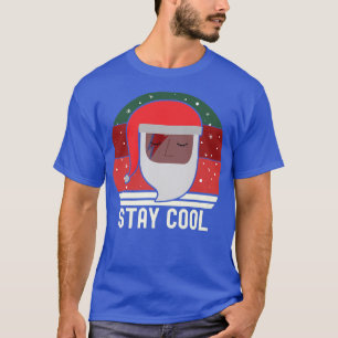 Santa Black Melanin Stay Cool Rock Star Christmas T-Shirt