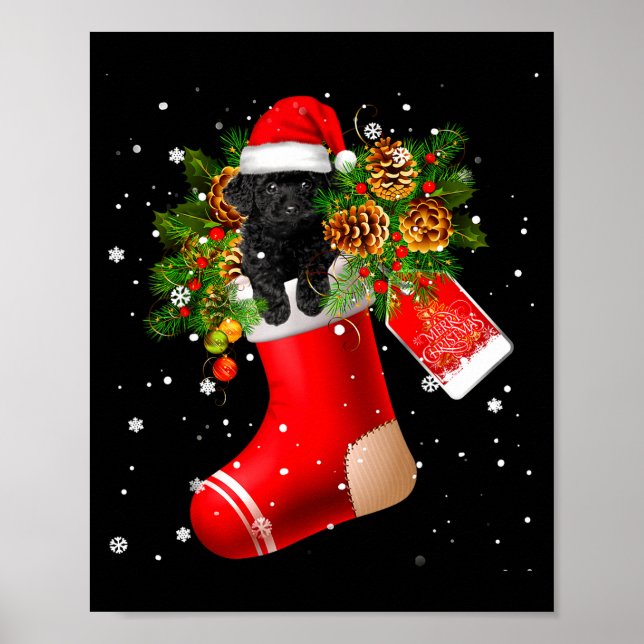 Santa Black Toy Odle In Christmas Sock Pajama  Poster (Front)