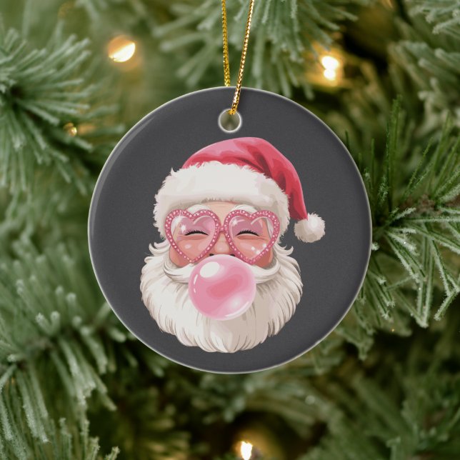 Santa Blowing Bubble Christmas Funny Xmas Ceramic Tree Decoration (Tree)