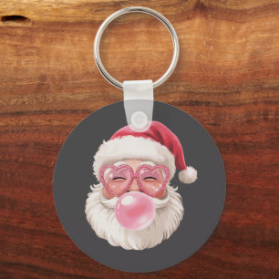 Santa Blowing Bubble Christmas Funny Xmas Key Ring
