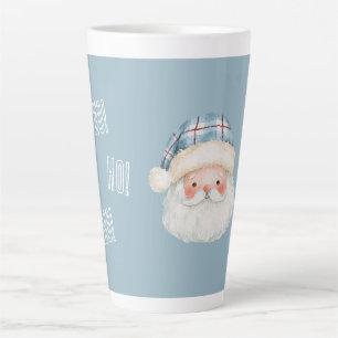 Santa Blue Hat Ho! Ho! Ho! Christmas Latte Mug