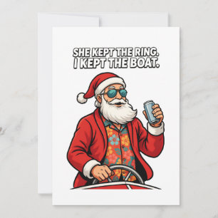 Santa Boat Captain Holiday Quote Funny Christmas Announcement
