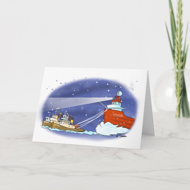 Santa boat card (Front)