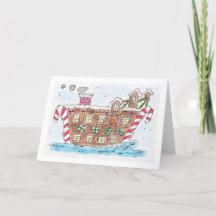 "Santa Boat" Christmas Card