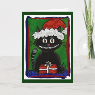 Santa BoBo - Black Cat Christmas greeting card (2)