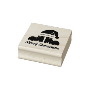 Santa Boots and Hat Rubber Stamp