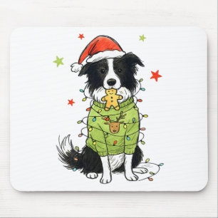 Santa Border Collie Christmas Border Collie Dog Mo Mouse Mat