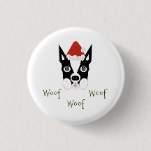 Santa Boston Terrier Pin