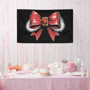 Santa Bow Noel Santa Coquette Christmas Holiday  Banner