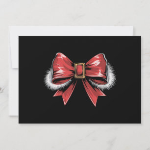 Santa Bow Noel Santa Coquette Christmas Holiday Card