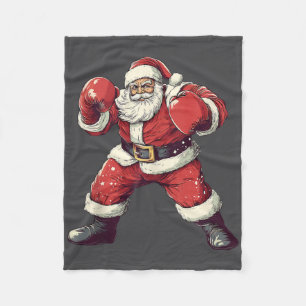 Santa Boxing Lover Funny Mma Muay Thai Boxer Chris Fleece Blanket