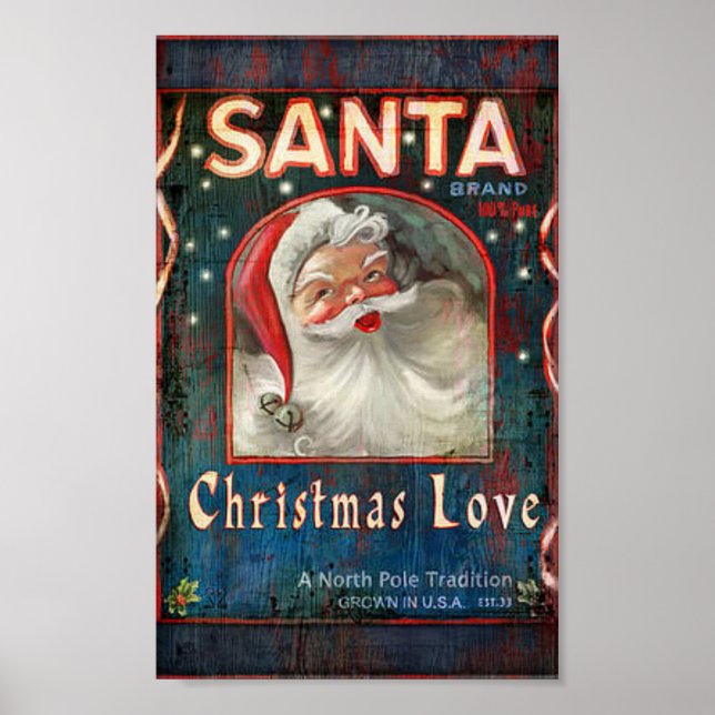Santa brand vintage poster (Front)