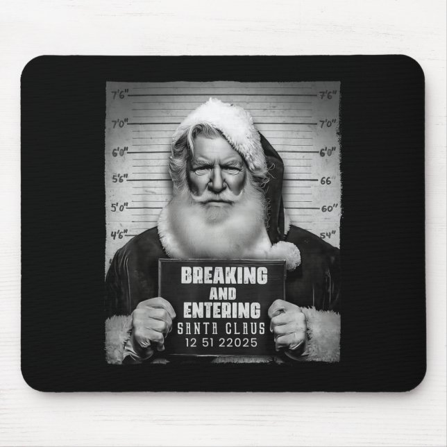 Santa Breaking Entering Mugshot Funny Christmas Ho Mouse Mat (Front)