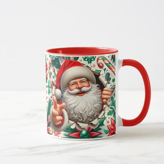 Santa breaking out of  mug (Right)