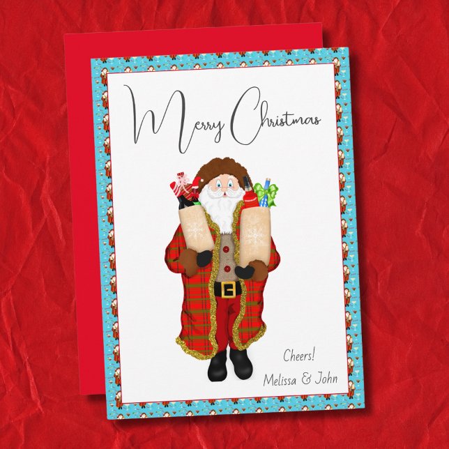 Santa Bringing The Liquor Christmas  Holiday Card (Creator Uploaded)