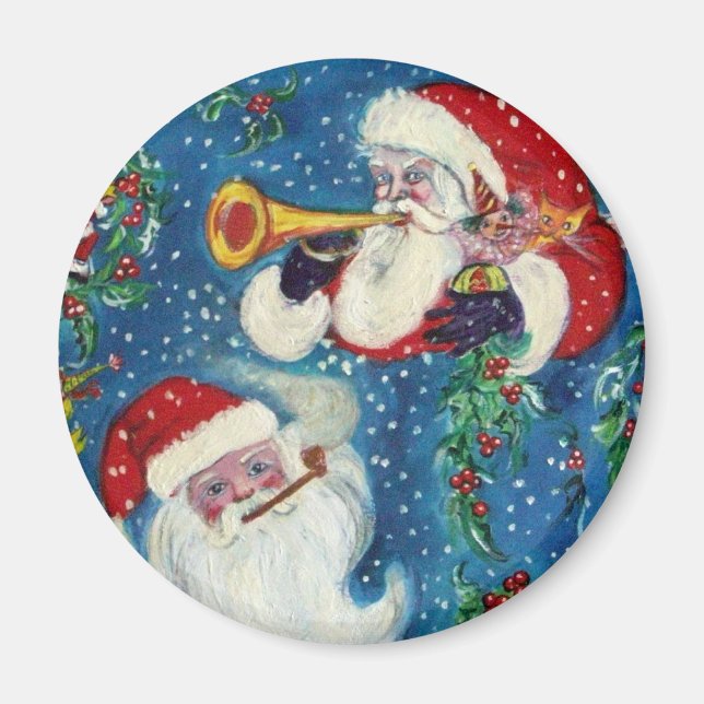 SANTA BUGLER Christmas Night Magnet (Front)