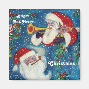 SANTA BUGLER Christmas Night Magnet