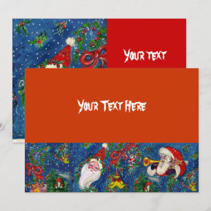 SANTA BUGLER MUSICAL CHRISTMAS NIGHT HOLIDAY PARTY INVITATION