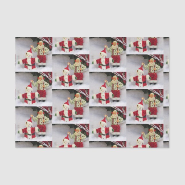 Santa Builds a Snowman Tissue Paper (Front)