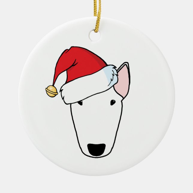 Santa Bully bull terrier Christmas tree decoration (Front)