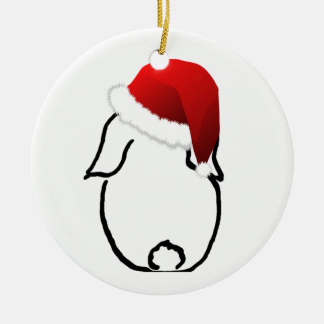 Santa Bunny Christmas Ornament (Front)