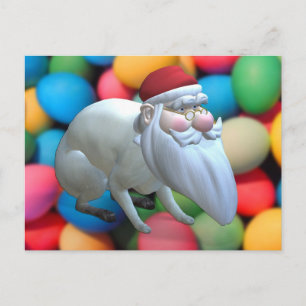 Santa Bunny Holiday Postcard