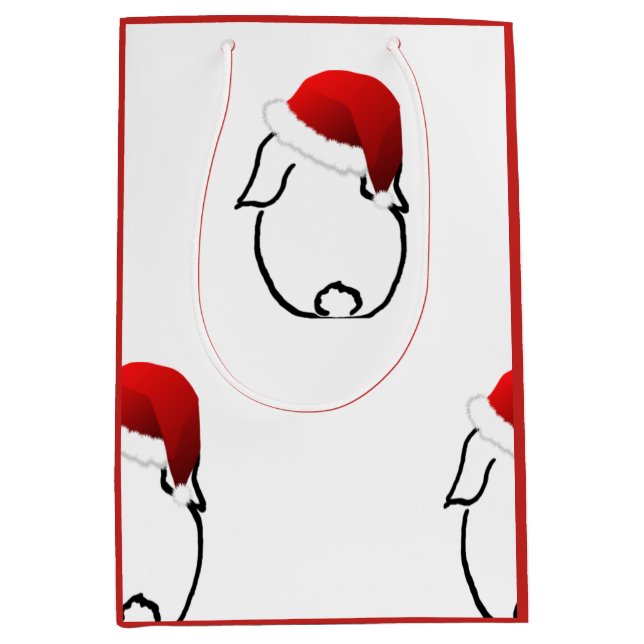 Santa Bunny Medium Gift Bag (Front)