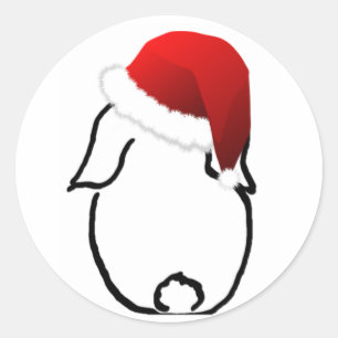 Santa Bunny Round Sticker