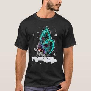 Santa Butterfly Animal Christmas Lights Christmas T-Shirt