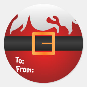 Santa Button Classic Round Sticker