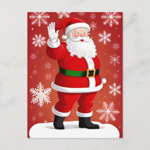 🎄 Santa by Christmas Tree Glow ❄️ Festive Holiday Postcard