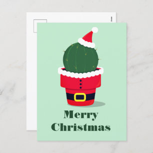 Santa Cactus Christmas Holiday Postcard