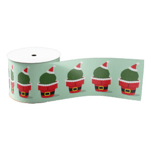 Santa Cactus Holiday Christmas Grosgrain Ribbon