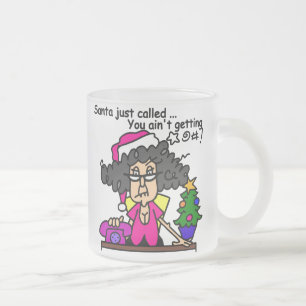 Santa Called Frosted Glass Coffee Mug
