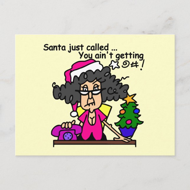 Santa Called Holiday Postcard (Front)