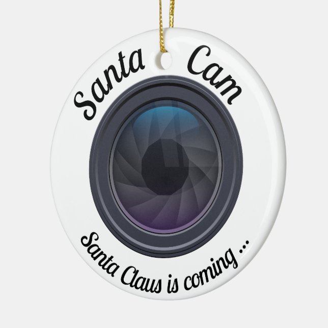 Santa Cam Christmas Ornament (Left)