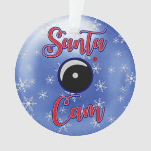 Santa Cam Christmas Ornament/Santa Camera Blue Ornament