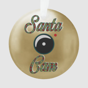 Santa Cam Christmas Ornament/Santa Camera Gold Ornament