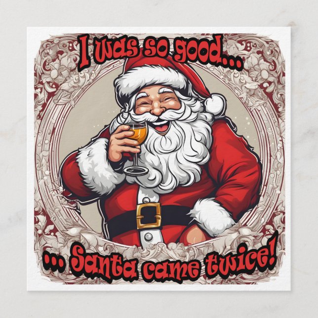Santa Came Twice! Invitation (Front)