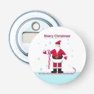 Santa Candy Cane and Stars Christmas Bottle Opener