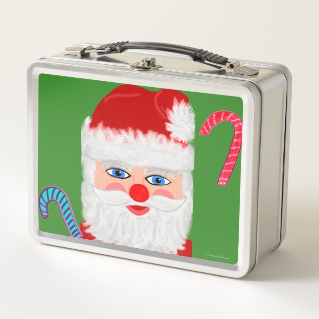 Santa Candy Canes Metal Lunch Box (Front)