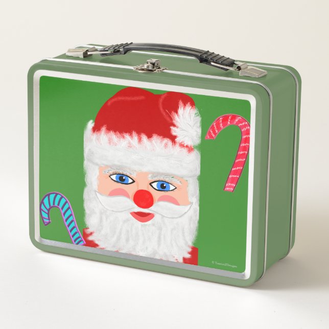 Santa Candy Canes Metal Lunch Box (Front)