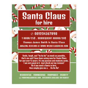 Santa Candy, Santa Claus Entertainer Advertising Flyer
