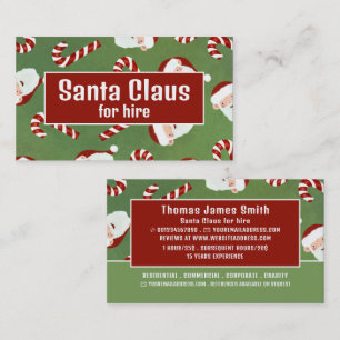 Santa Candy, Santa Claus Entertainer Business Card
