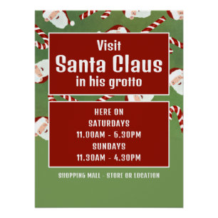 Santa Candy, Santa Claus Visitor Hours Poster