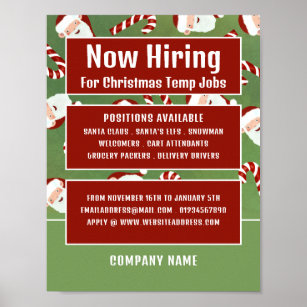 Santa Candy, Seasonal Recruitment Advertising Poster