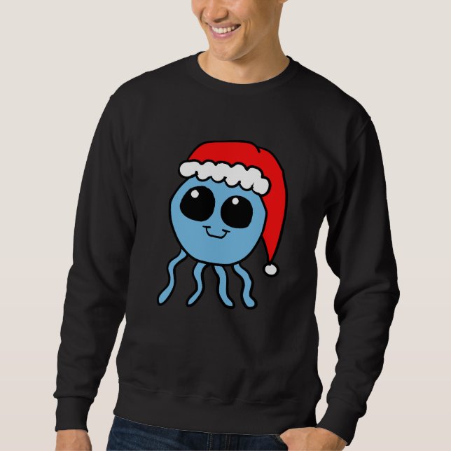Santa Cap Kawaii Octopus Sweatshirt (Front)