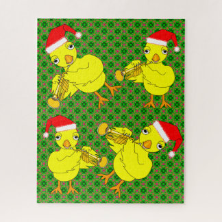 Santa Cap Trumpet Chick Jigsaw Puzzle